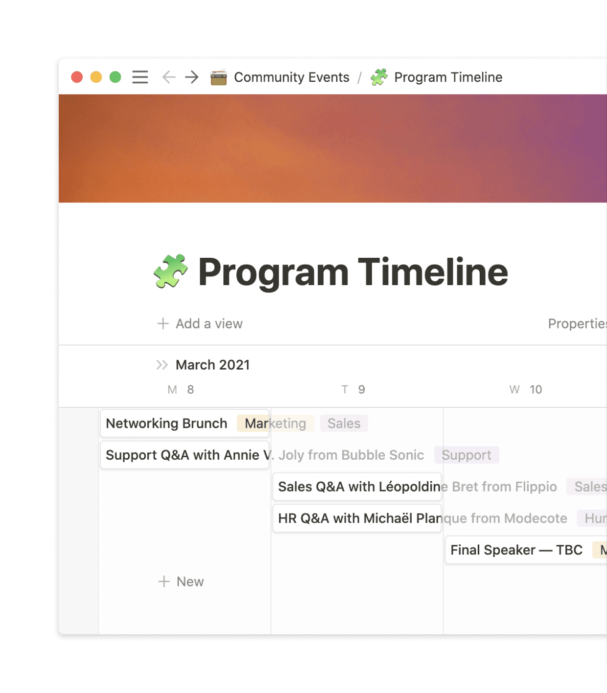 Une chronologie partagée facilite la gestion de projets.