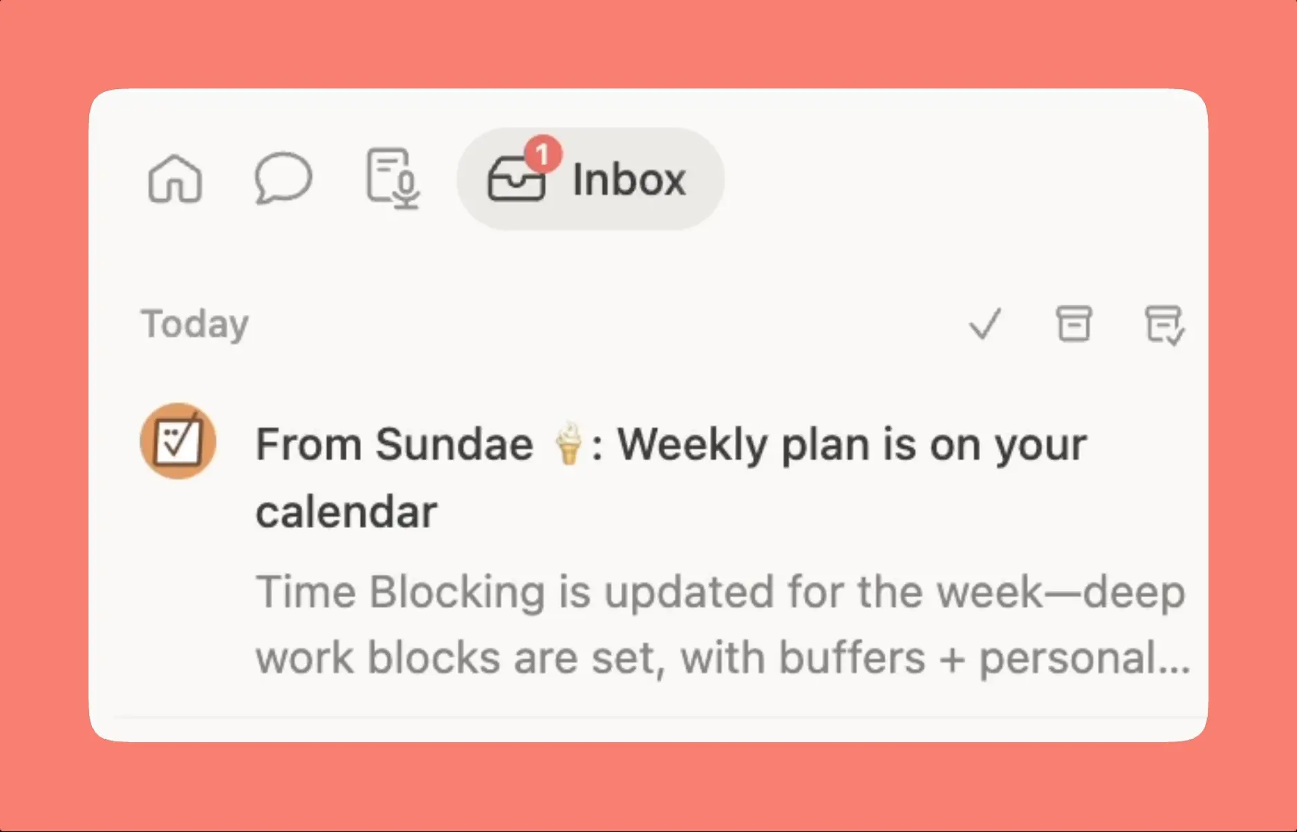 Sundae’s Sunday-night notification