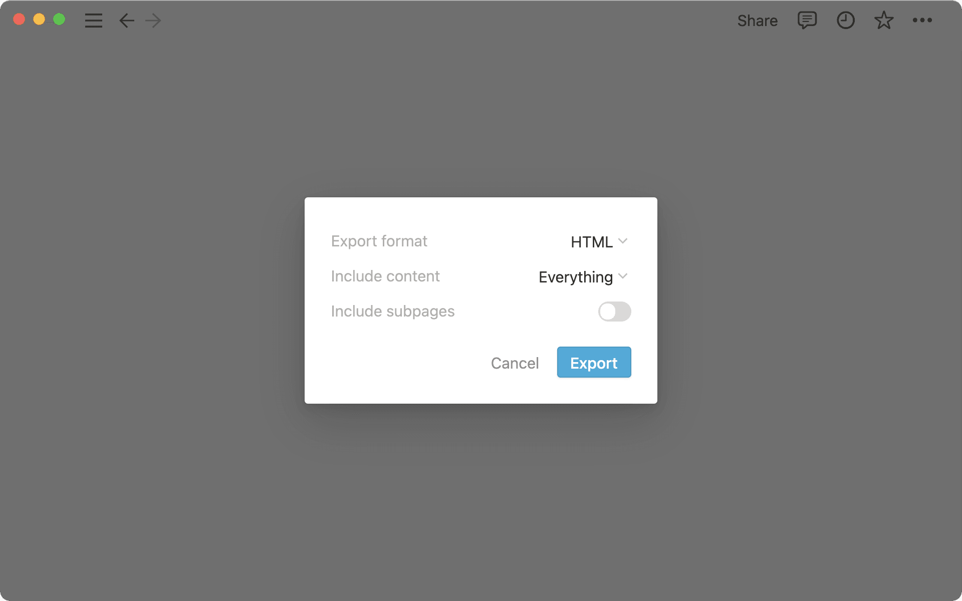 Export HTML