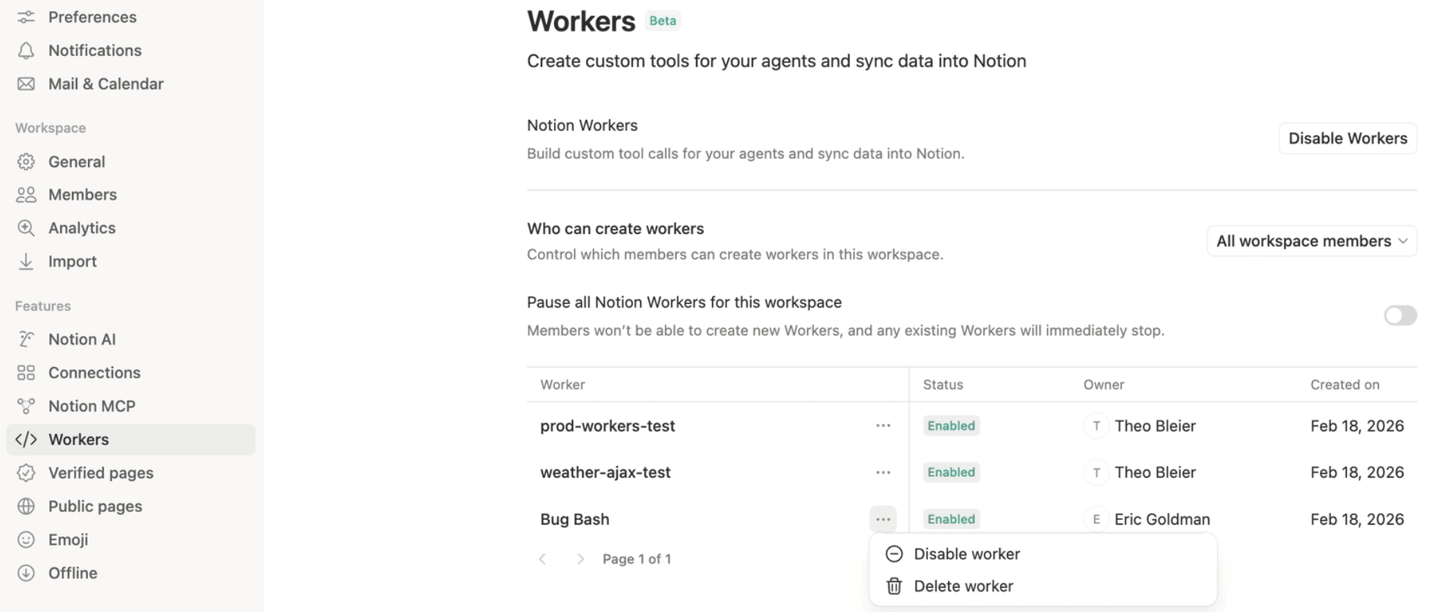 Manage Workers