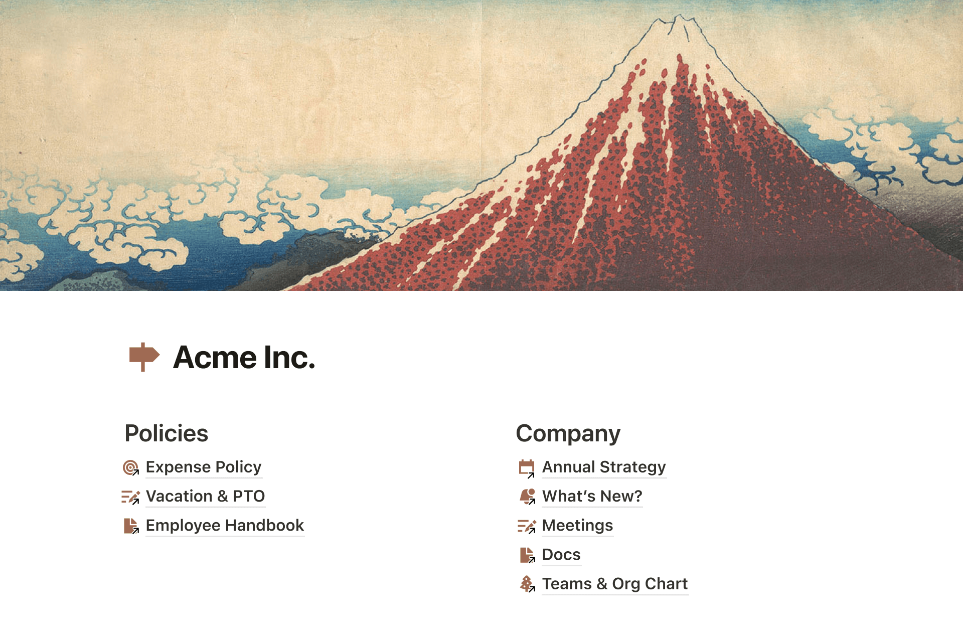 Company wiki in Notion