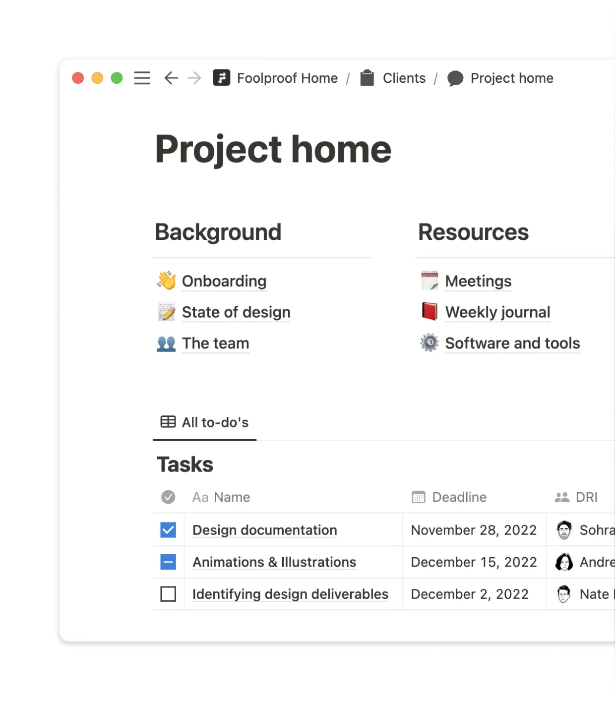 Create a one-stop shop for project information, content, and context.