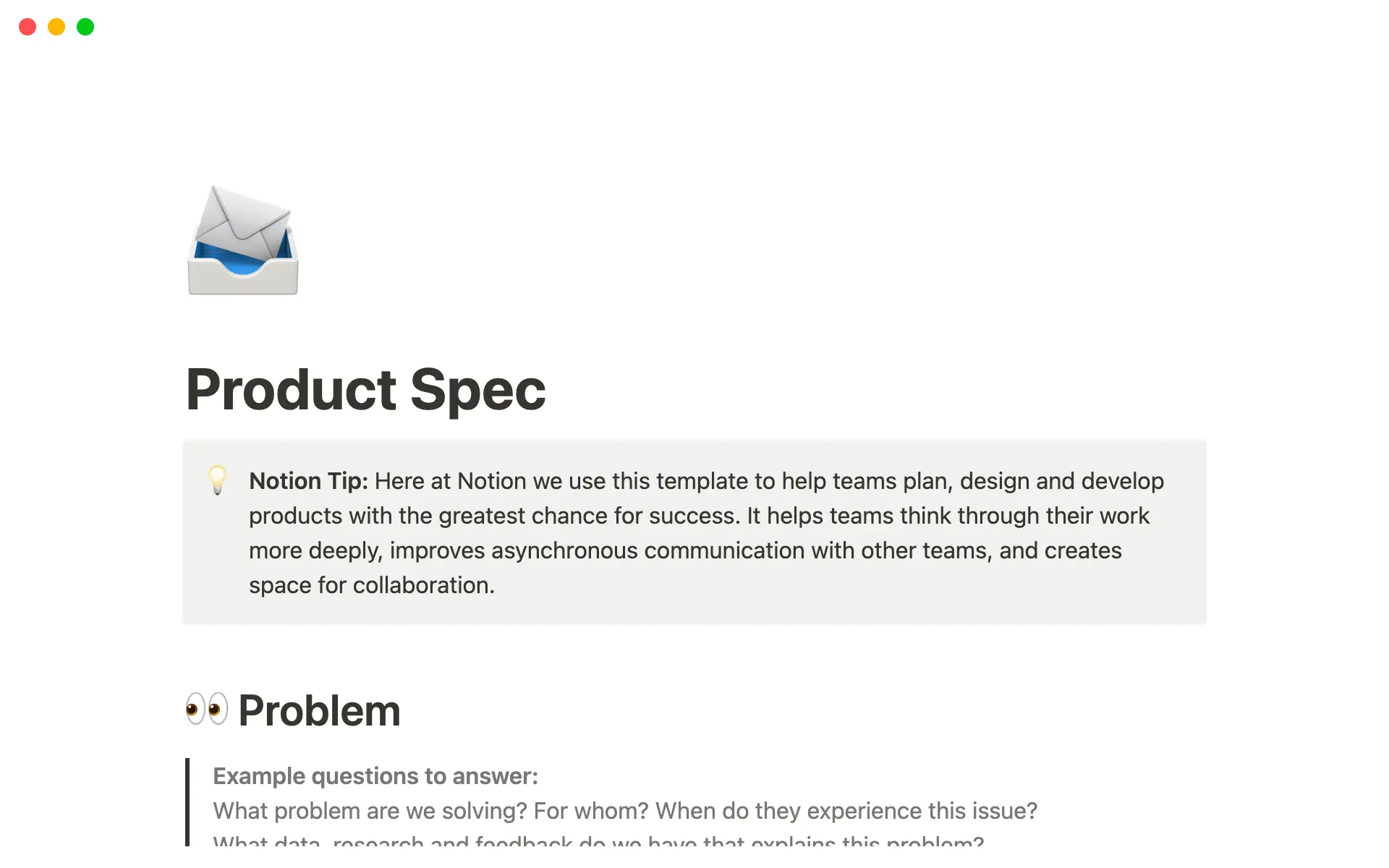 Build and share tech specs in Notion