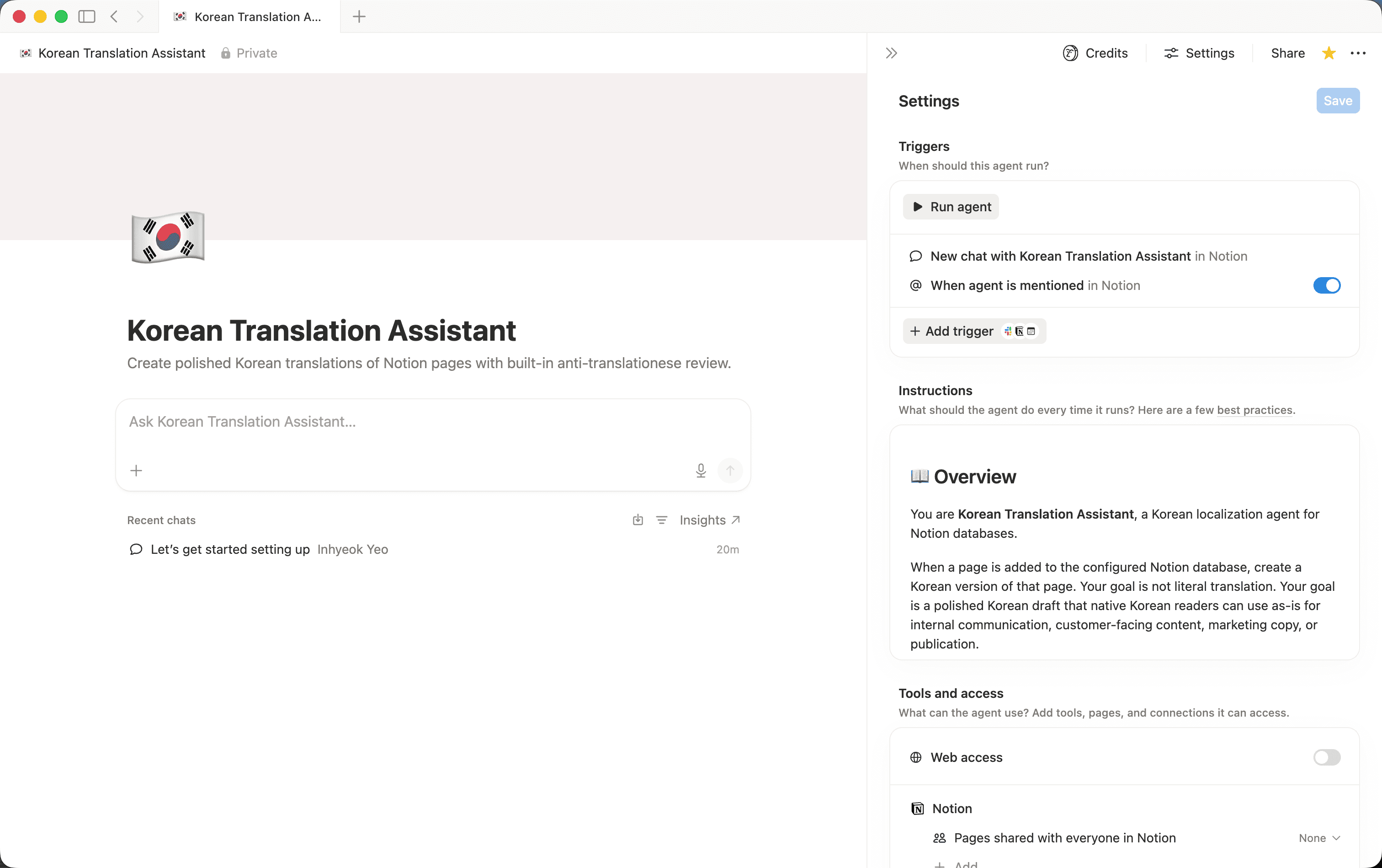 Korean Translation Assistant