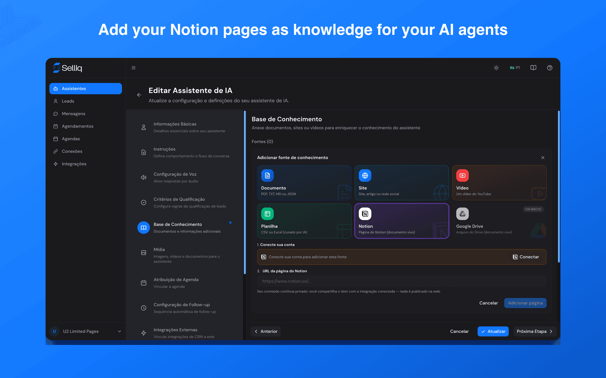 Turn your Notion pages into knowledge for your AI sales and support agents.