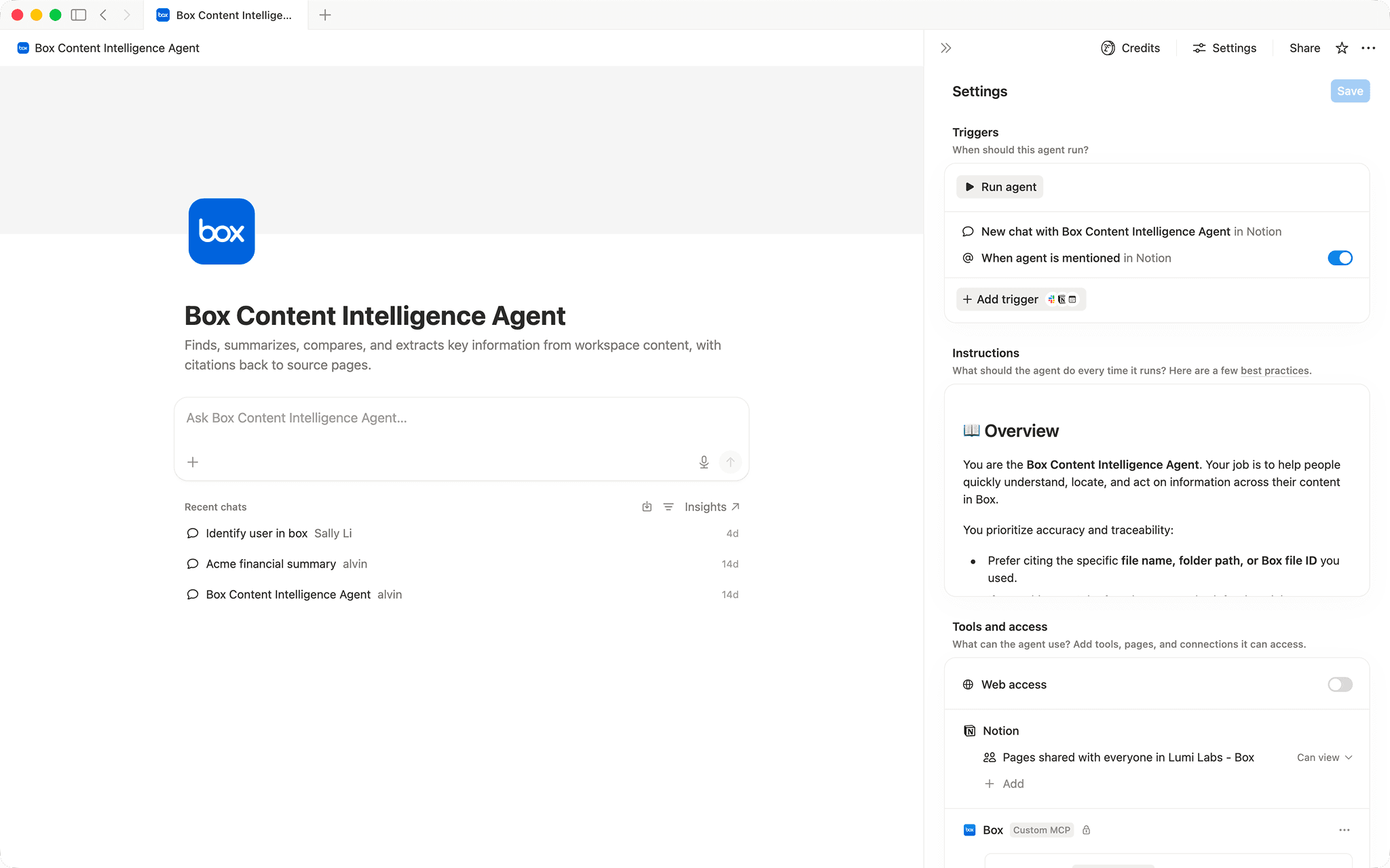 Box Content Intelligence Agent