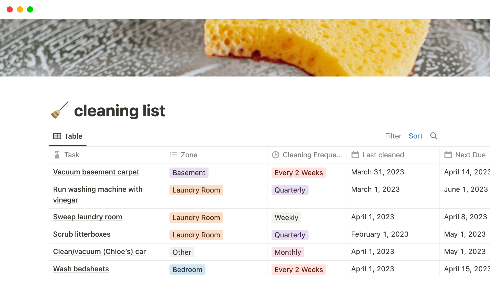 Screenshot of Your cozy corner: Manage roommate life with Notion collection by Notion